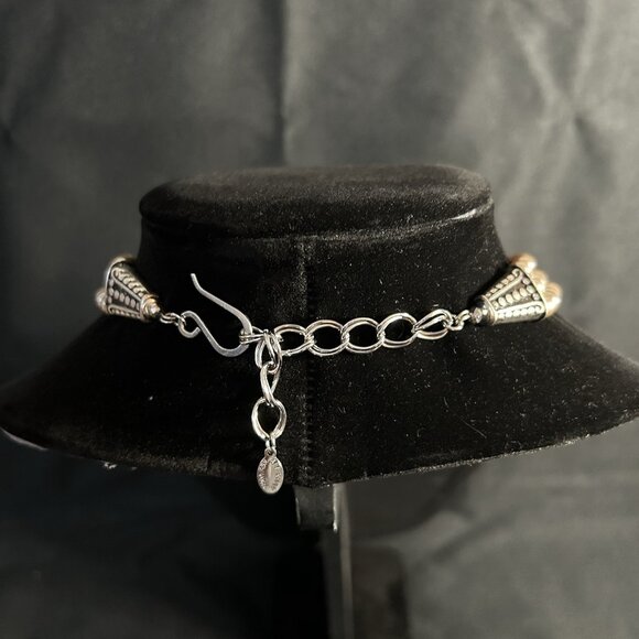 Ali Khan New York 3 Strands Amethyst Spikes Necklace Silver Tone & Purple Sz 16” - Picture 2 of 9